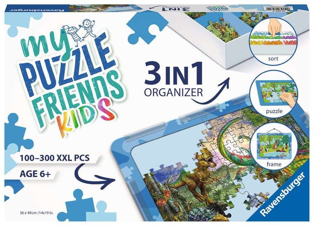 13274 Ravensburger 3in1 Teile Kinderpuzzle Puzzleunterlage 100-300 blau Organizer Ravensburger