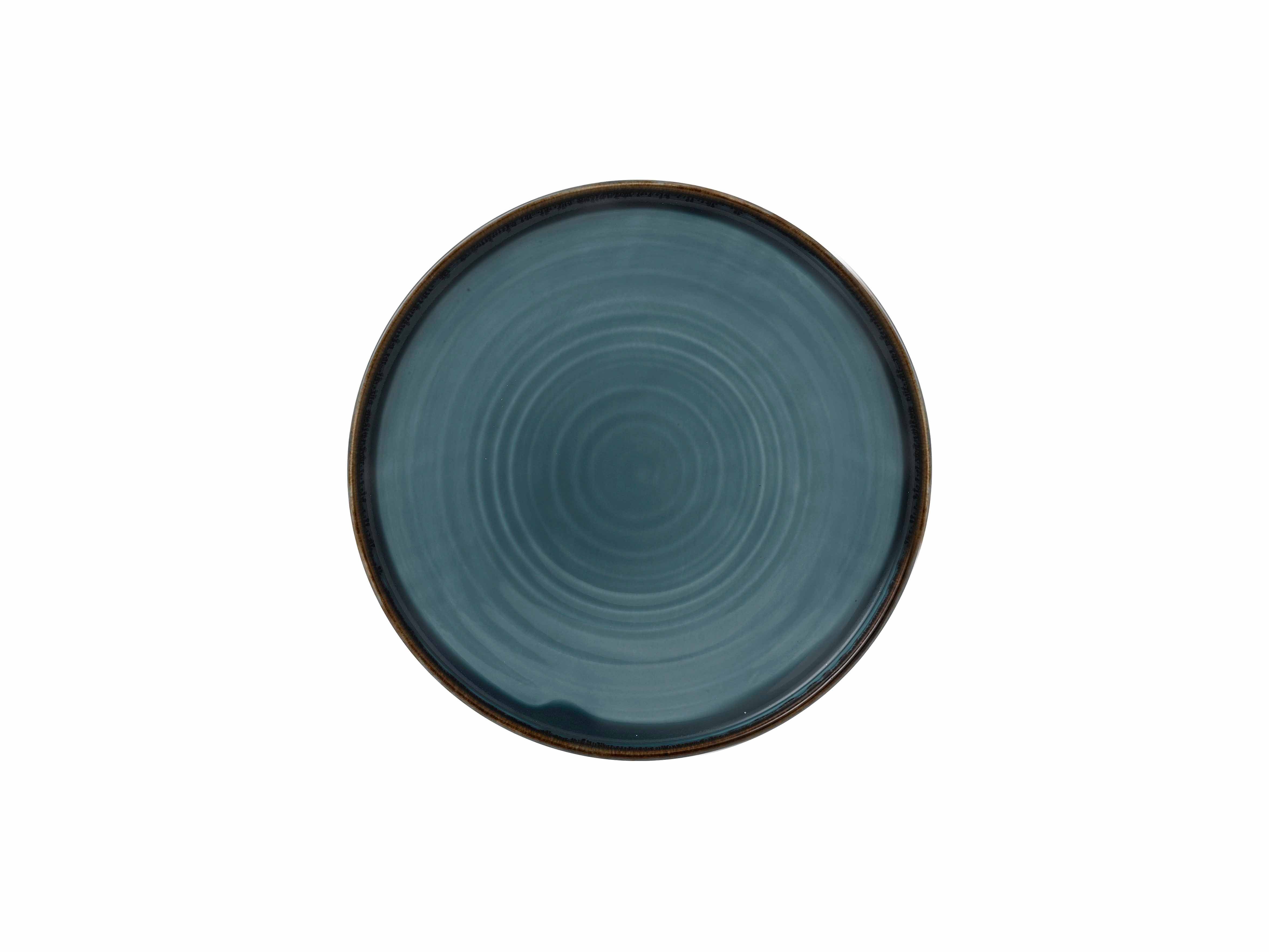Dudson Teller-Set Dudson Harvest Blue Runde Teller mit erhöhtem Rand, 26 cm, blau, 6, Feinstes Porzellan