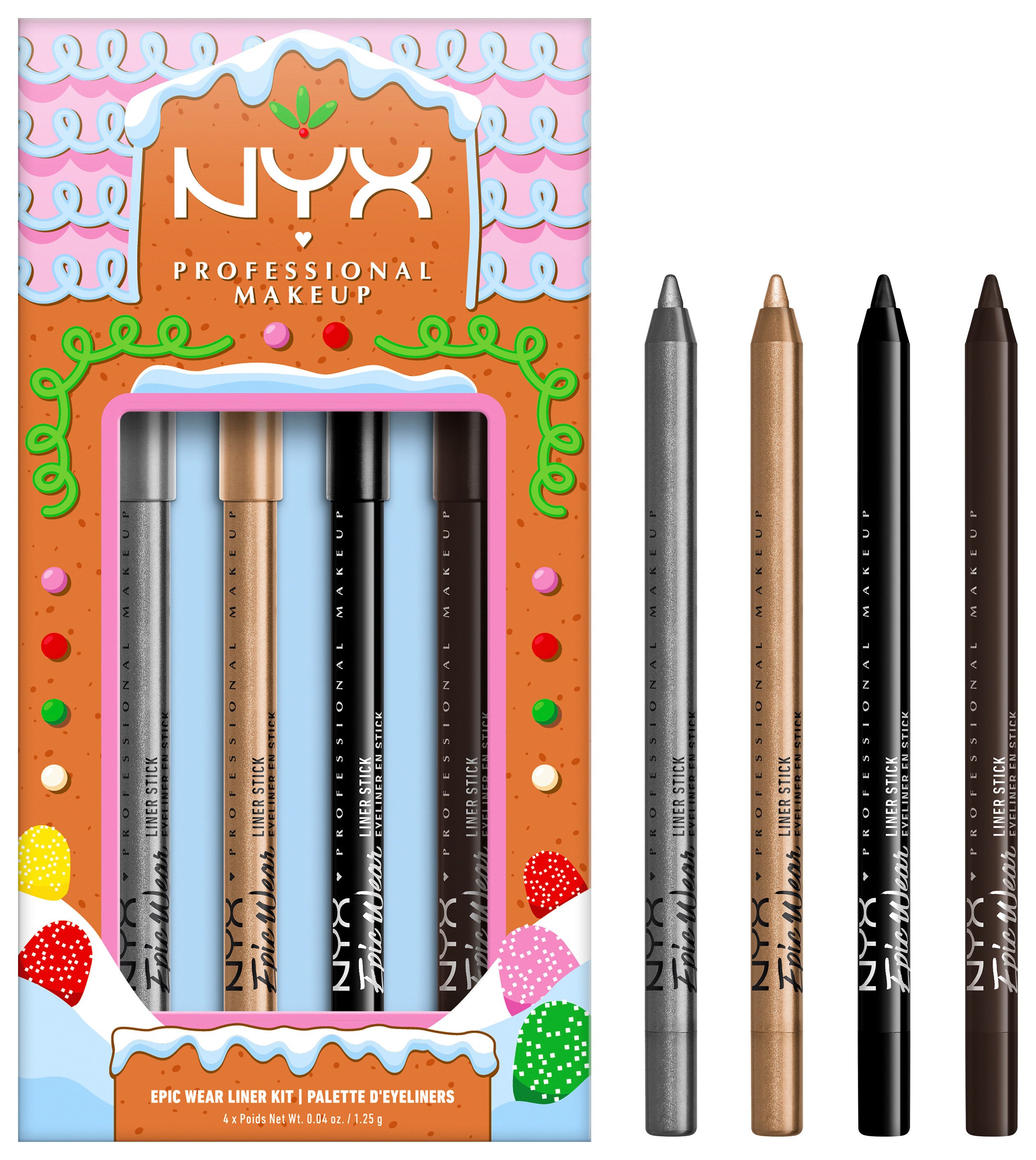 NYX PROFESSIONAL MAKEUP Eyeliner Epic Wear Liner Stick Kit, 4-tlg.