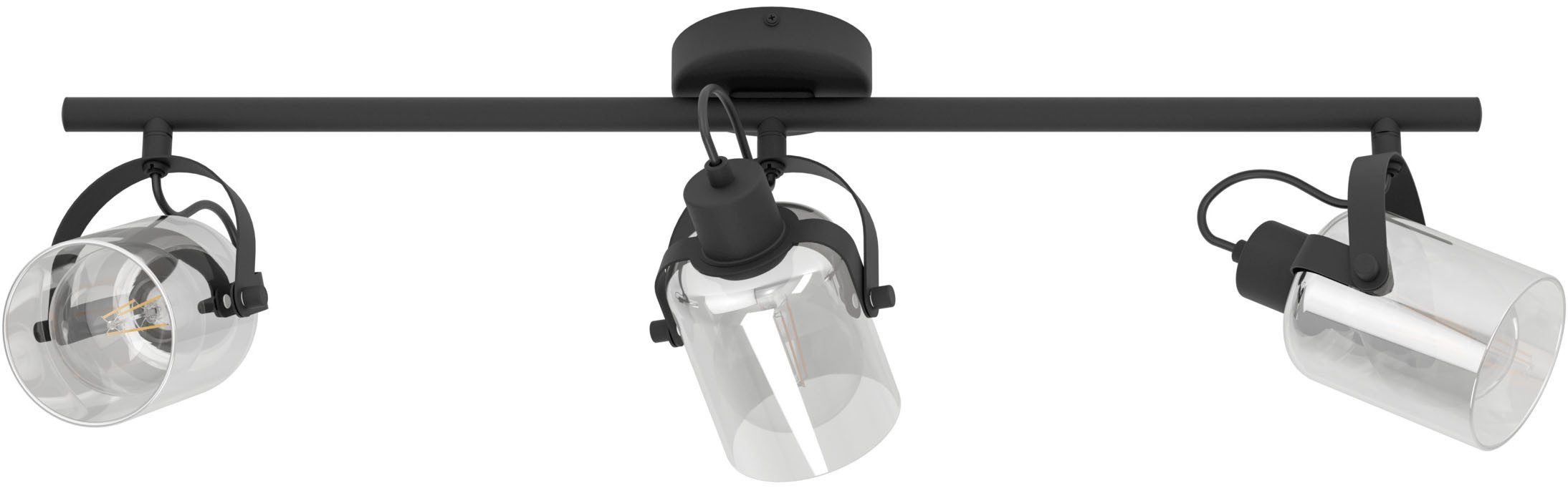 EGLO Deckenspot BERREGAS Spotlampe - Stahl - E27 - 3X40W - IP20, ohne Leuchtmittel, Wandleuchte, Wandspot, schwenkbar, Strahler, L77,5 x B11 x H24 cm – Bild 3 von 5
