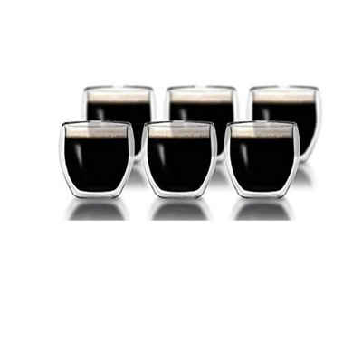 Klasique Gläser-Set »6 Doppelwandige Gläser 0,1L Kaffeeglas Espresso-Tasse Isolierglas«, Aus hochwertigem Borosilikatglas, Thermogläser mit Schwebeeffekt, Espresso, Tee, Eistee, Säfte, Wasser