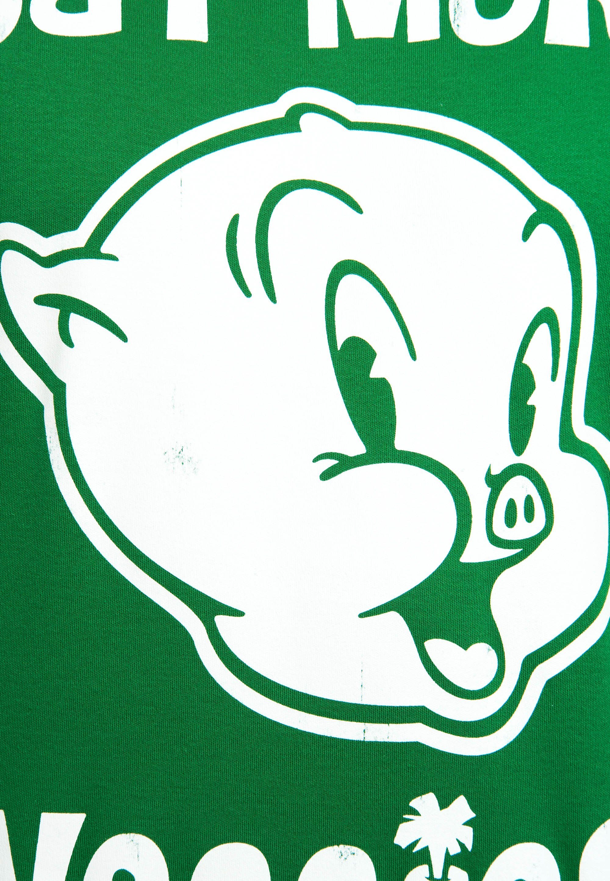 - Looney T-Shirt LOGOSHIRT More Schweinchen Eat Veggies Dick-Print Tunes mit