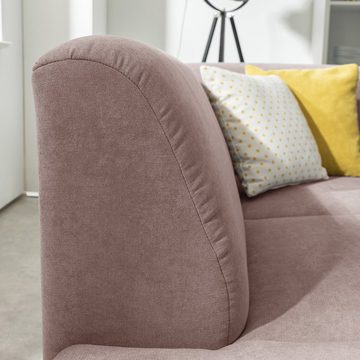 Max Winzer® Ecksofa Terrence Ecksofa links mit Sofa 2,5-Sitzer rechts Flachgewebe rosé, 1 Stück, Made in Germany