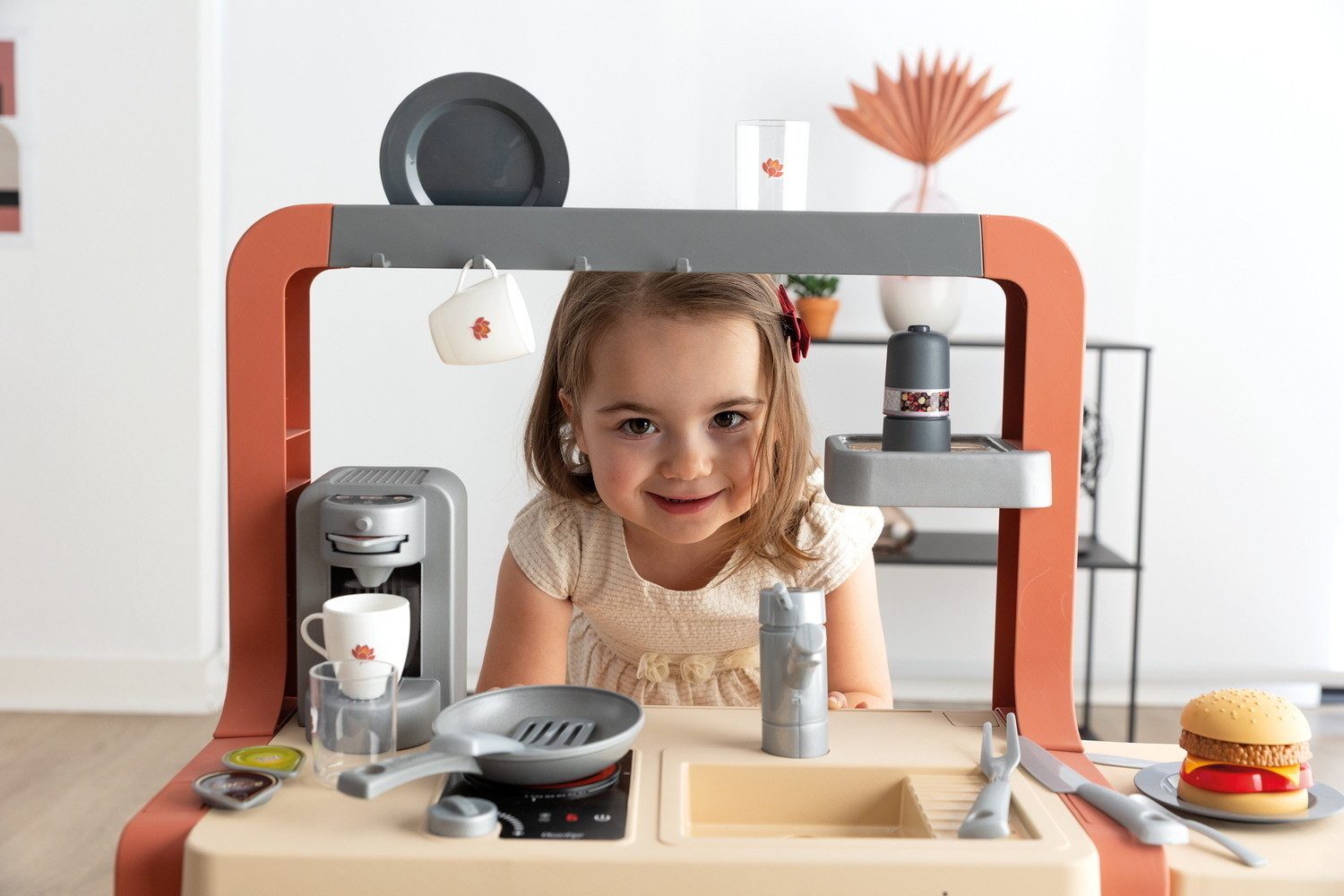 Smoby Spielküche Rollenspiel Spielküche Safran Backofen + 24 Zubehör Teile 7600311802