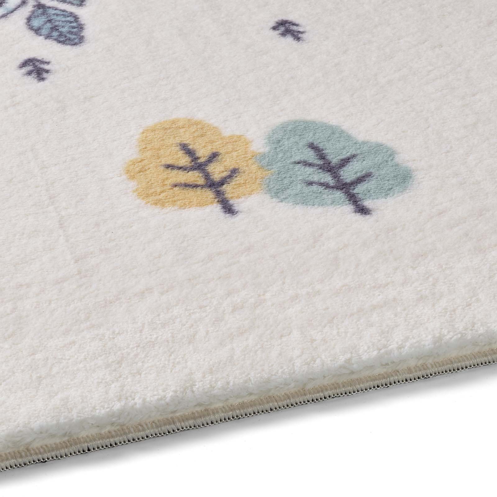 TaraCarpet Kinderteppich Kinderzimmerteppich Soft Kids kuschelig weich in verschiedenen Designs, rechteckig, Höhe: 18 mm, Eichhörnchen hell Kinderzimmer Babyzimmer Junge Mädchen 80X150