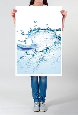 Sinus Art Poster Hellblaue Wasserspritzer 60x90cm Poster
