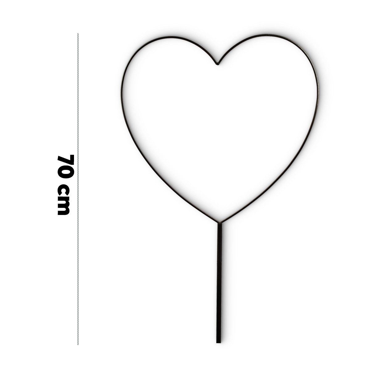 matches21 HOME & HOBBY Bilderrahmen Großes Metall-Herz mit Stiel 50 cm schwarz Herz-Deko Garten-Stecker, (1 St), Blumen-Stecker mit Herz-Form Metall-Ring als Ga – Bild 3 von 5