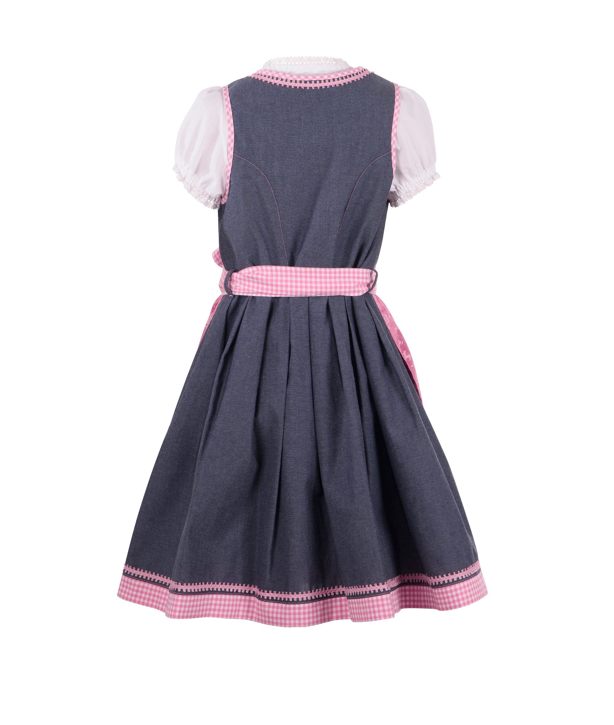Ramona Lippert Dirndl Kinderdirndl Livia Jeans Blau rosa Dirndl Mädchen mit Bluse