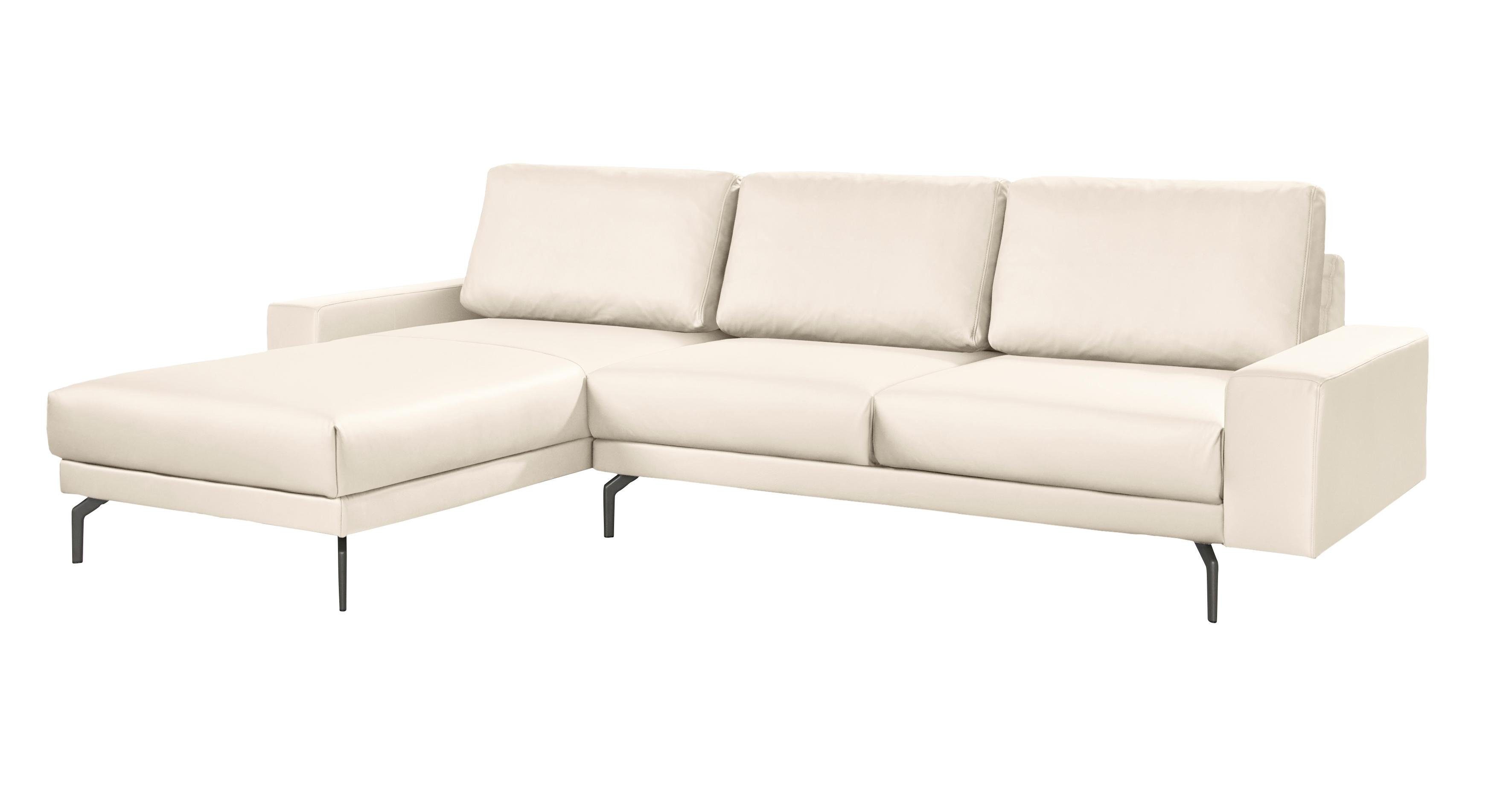 hülsta sofa Ecksofa hs.450, Armlehne niedrig, Breite 274 Alugussfüße breit umbragrau, in cm und