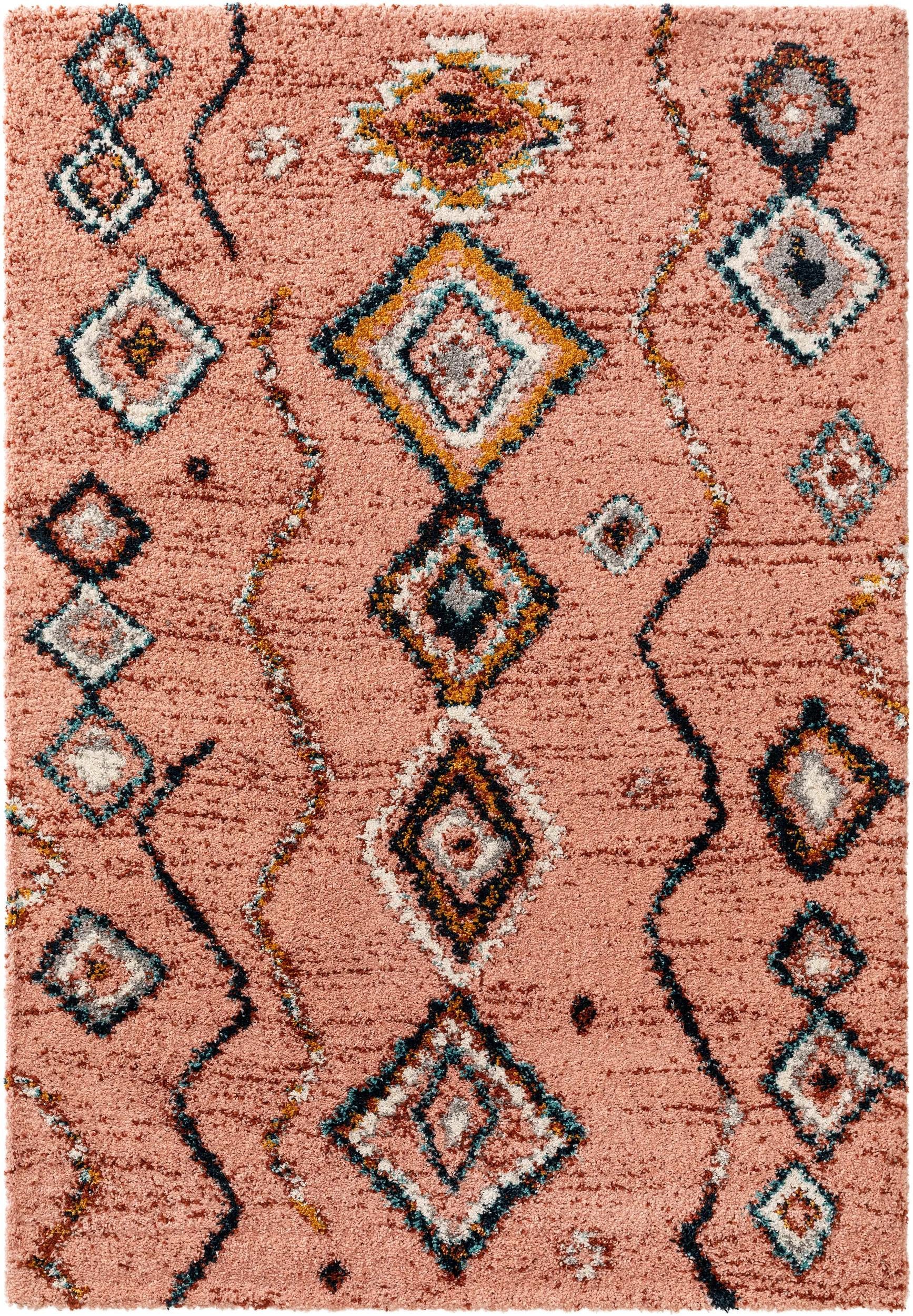 benuta Hochflor-Teppich Gobi, rechteckig, Höhe: 21 mm, Teppich Wohnzimmer, Schlafzimmer, Esszimmer, Flur, Kunstfaser, Cozy