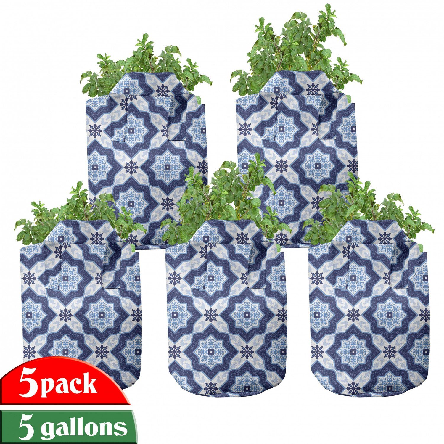 Abakuhaus Pflanzkübel hochleistungsfähig Stofftöpfe mit Griffen für Pflanzen, marokkanisch Blumendetail