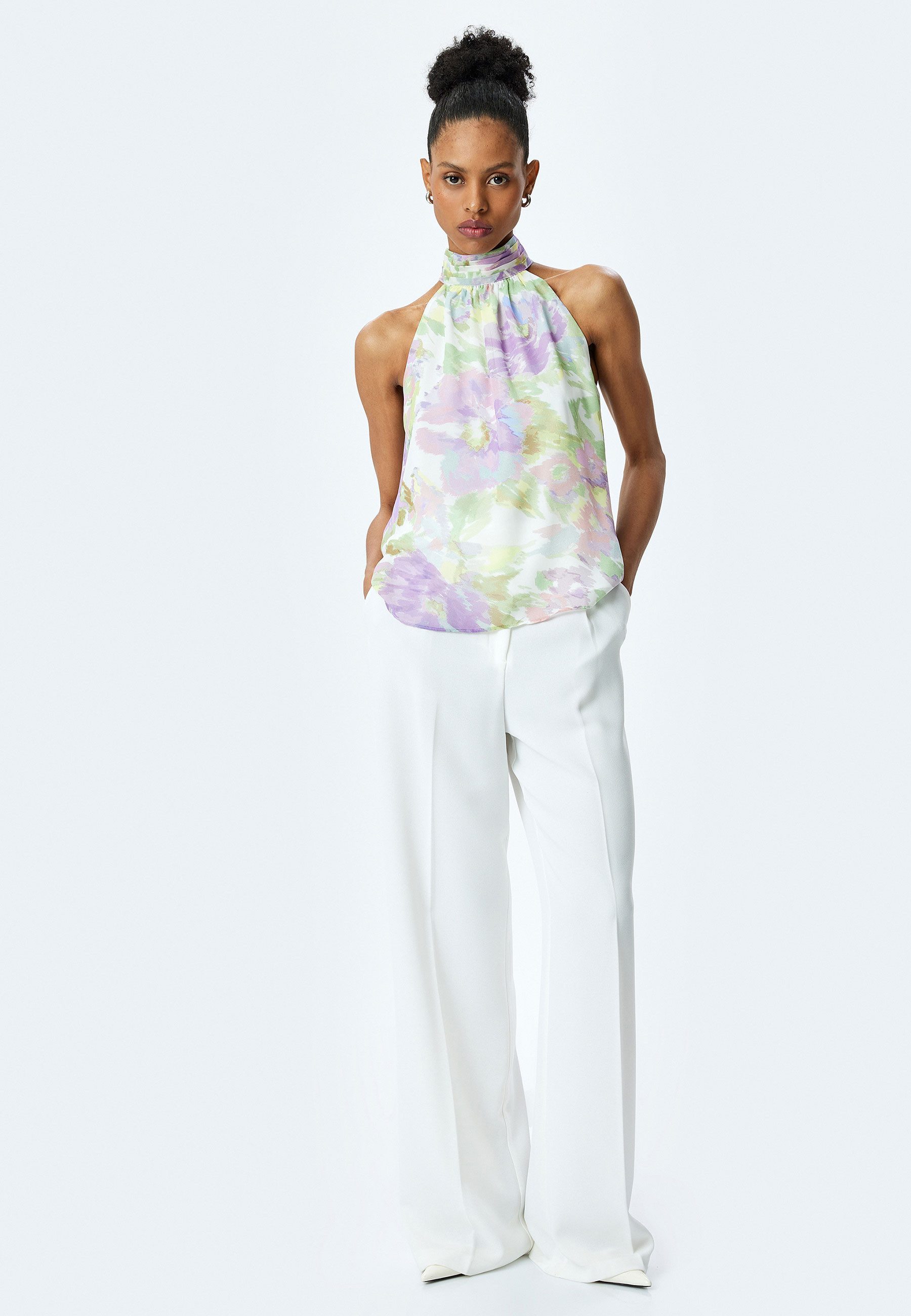 Koton Chiffonbluse Ärmellos Halfterkragen Chiffonbluse günstig online kaufen