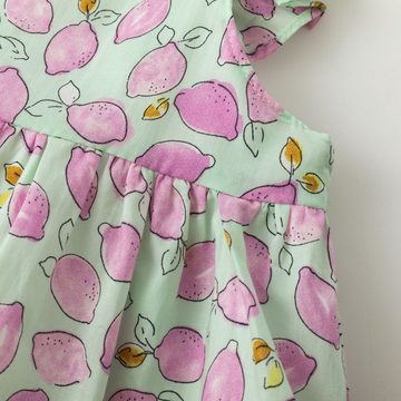 suebidou Midikleid Süßes Sommerkleid Mädchenkleid mit Lemon-Muster Baby/Kleinkind