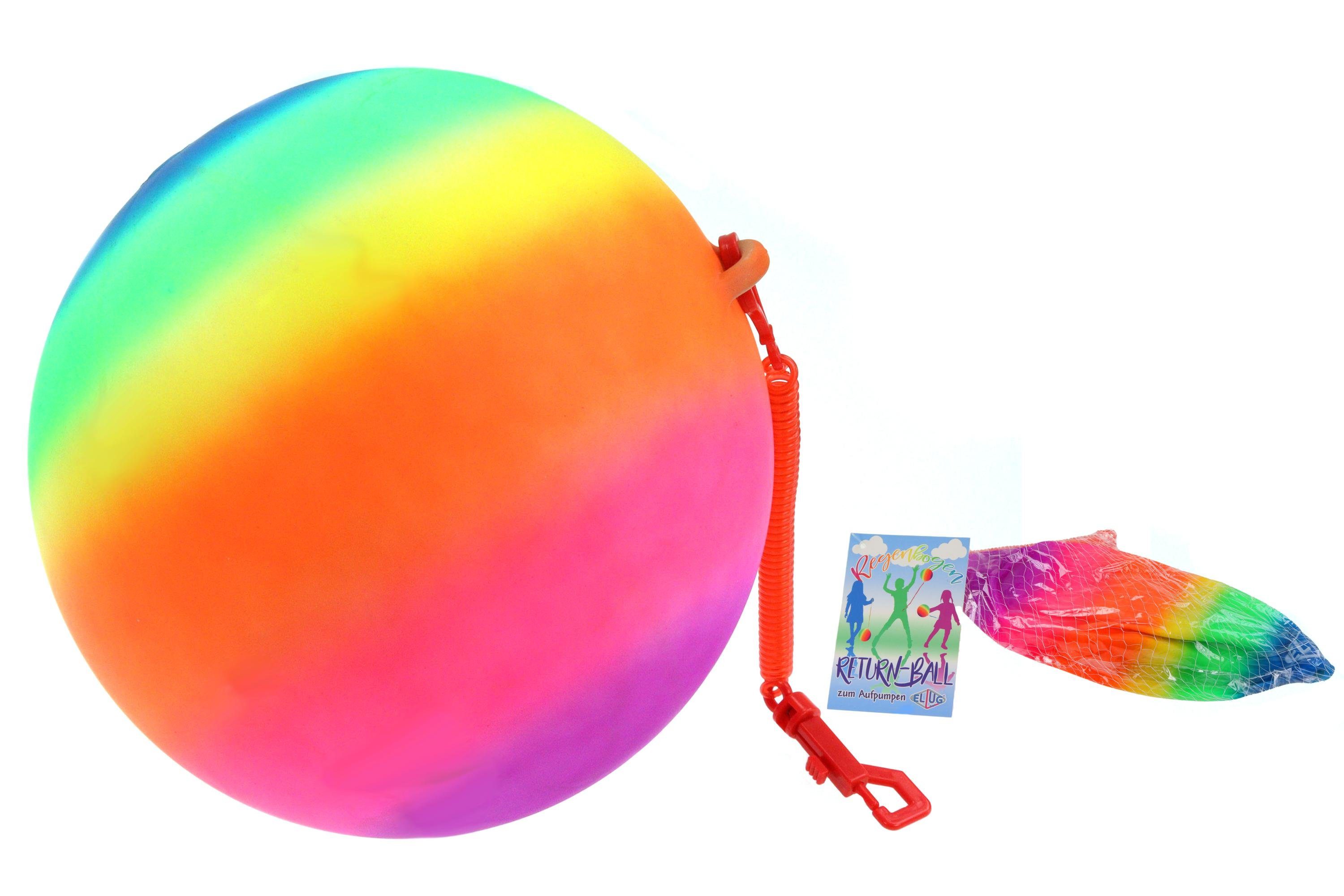 Regenbogenball Kickball Returnball / inklusive Halterung 30cm Ø als ELLUG Spielball