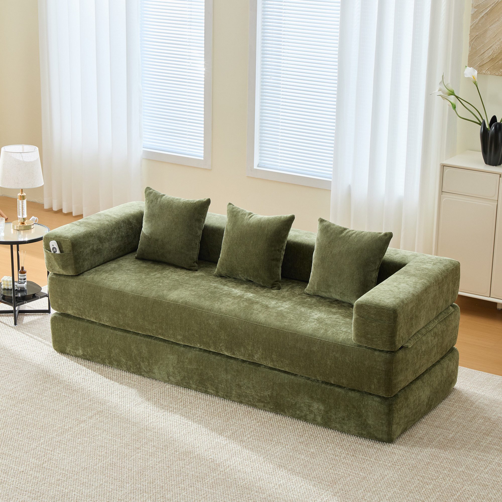 KLAM HOME Sofa Modulares Chenille-Sofa: Superweich günstig online kaufen