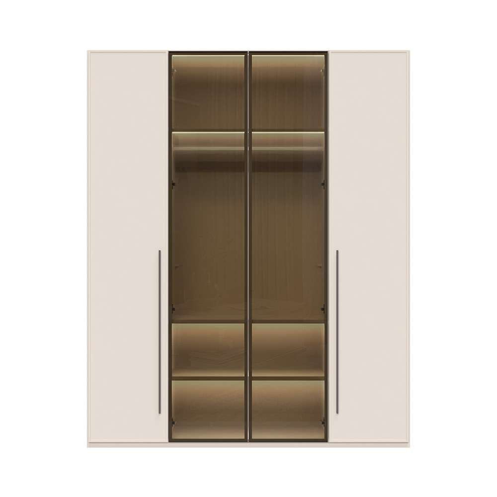 OTTO home Drehtürenschrank Opera Parsol-Glastüren, LED-Innenbeleuchtung, mit und ohne Kranz Glastüren, UV-Lack, LED-Innenbeleuchtung, Soft-Close-Funktion