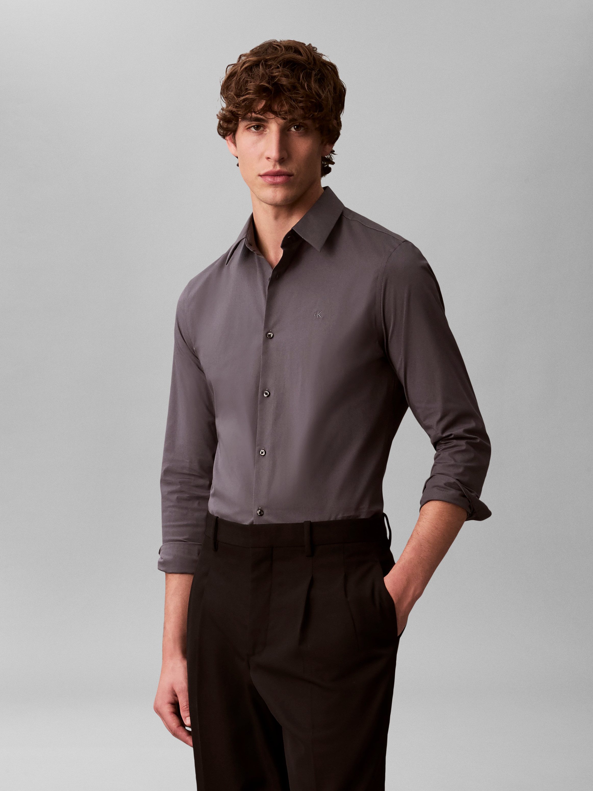 Calvin Klein Langarmhemd slim fit, in günstig online kaufen