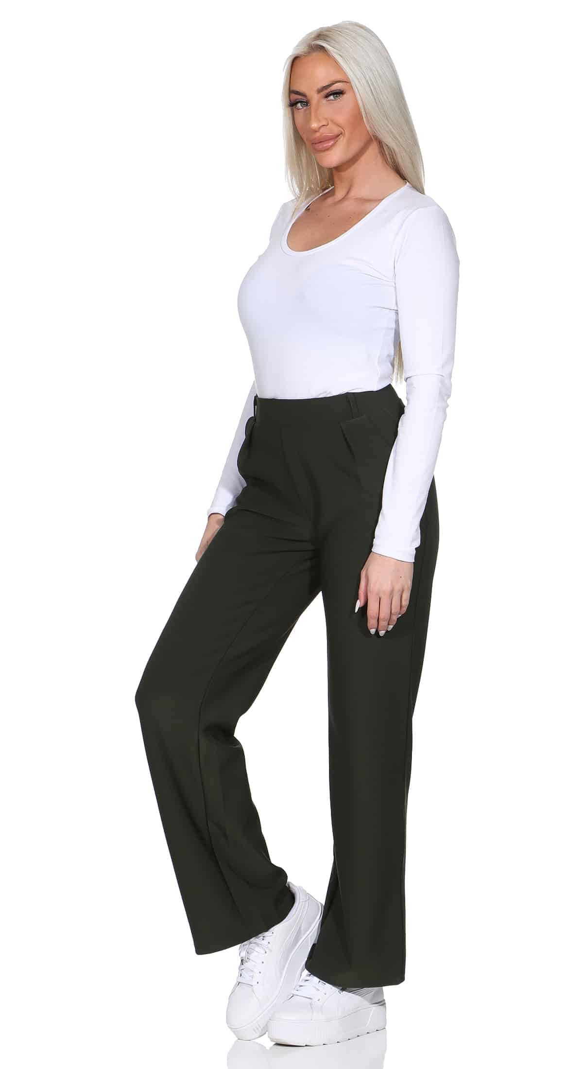OriginalYou Schlupfhose Damen Schlupfhose Stoffhose moderne Freizeithose Stretchhose auch in größen Größen erhältlich