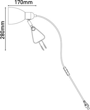 näve Tischleuchte "MARA", ohne Leuchtmittel, Kann durch Klammer überall befestigt werden; Exkl.1xE14 max.18W