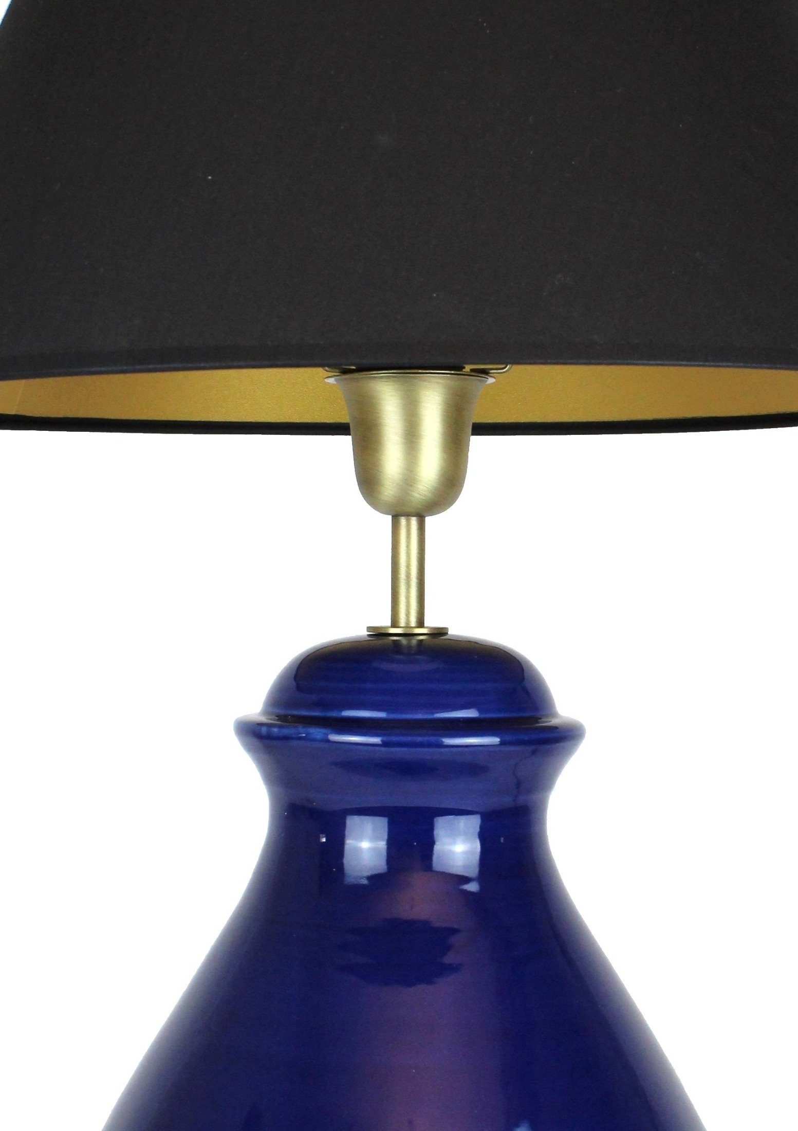 warmweiß, Lampenschirm Nachttischlampe Signature dunkelblau Collection mit schwarz, Keramik Home ohne Leuchtmittel, Nachttischlampe Tischlampe