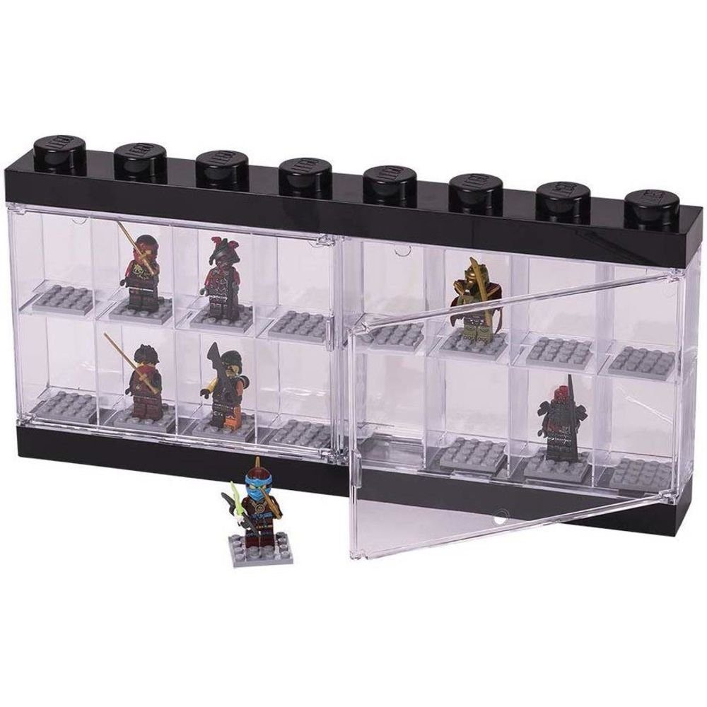 Room Copenhagen Sortimentskasten LEGO® Schaukasten Schwarz, für 16 Figuren, stapelbar