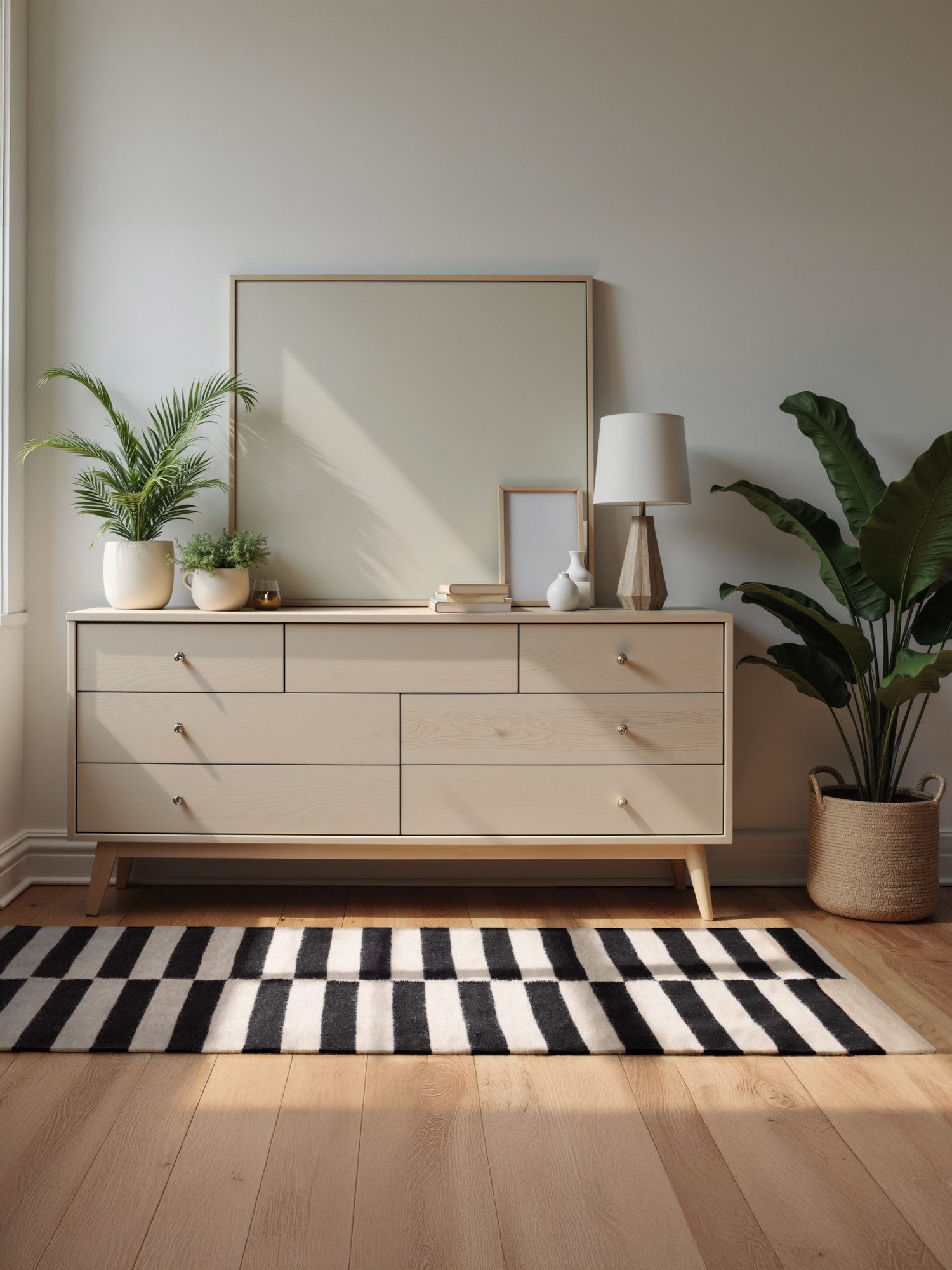 HANSE Home Wollteppich Donna, schwarz-weiss, rechteckig, Höhe: 5 mm, Handgewebt, Wolle, Natur, Läufer, Wohnzimmer, Schlafzimmer, Streifen