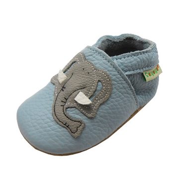 Weiche Leder Krabbelschuhe Lauflernschuhe Hausschuhe Lederpuschen Elefant 100% Leder Lauflernschuh