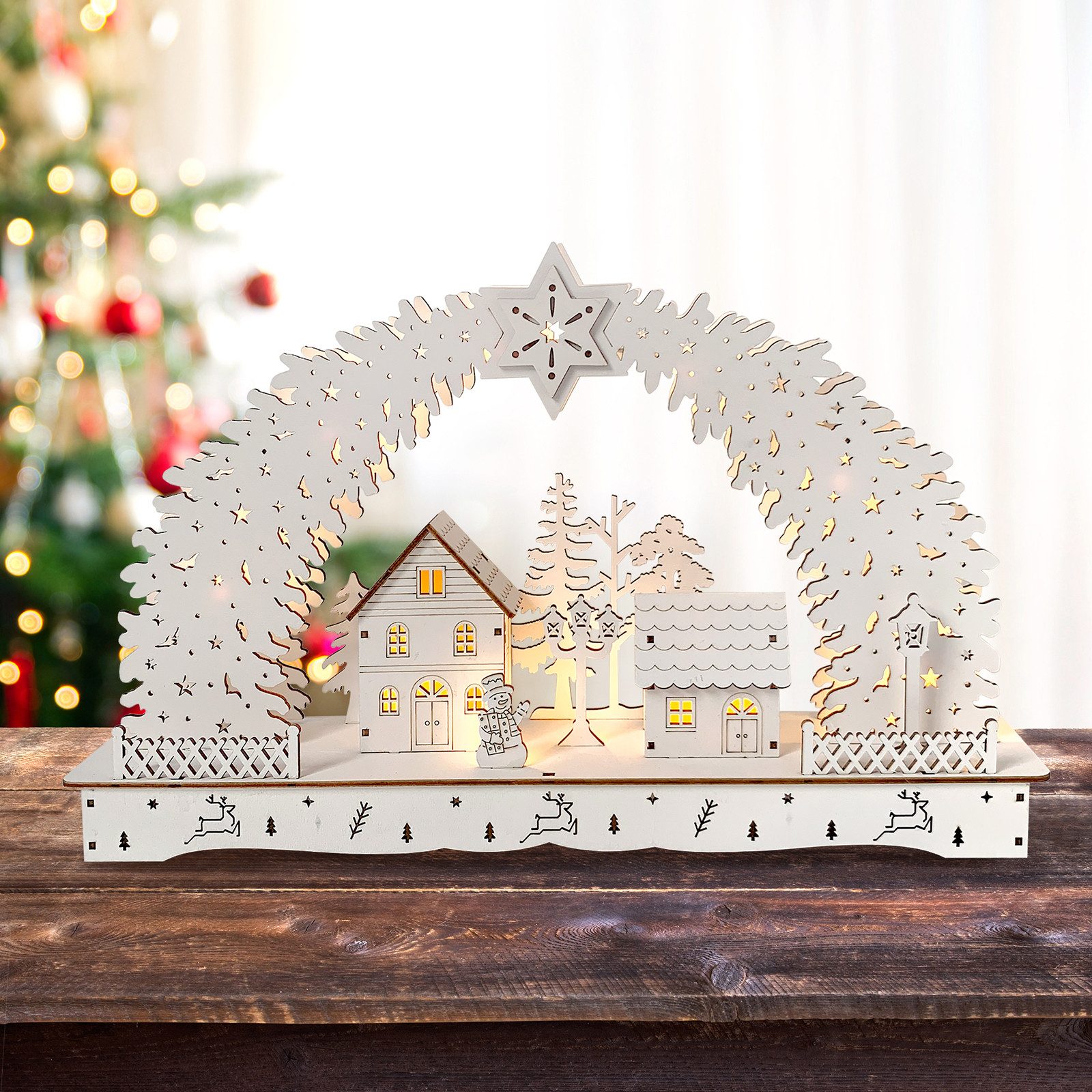 HTI-Living Schwibbogen Schwibbogen Weihnachtsdorf Weiß (1-tlg), Lichterboge günstig online kaufen