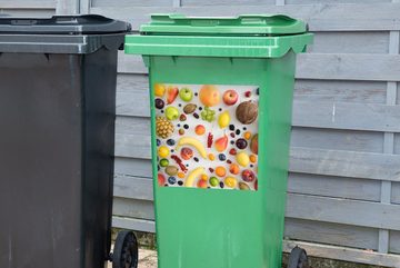 MuchoWow Wandsticker Regenbogen - Obst - Sommer - Jahreszeiten (1 St), Mülleimer-aufkleber, Mülltonne, Sticker, Container, Abfalbehälter
