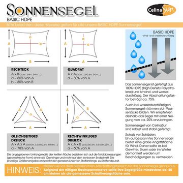 CelinaSun Sonnensegel HDPE BASIC Sonnenschutz atmungsaktiv Dreieck 2,5x2,5x3,5m anthrazit