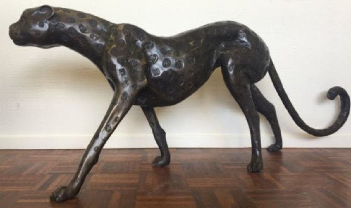 Casa Padrino Dekofigur Luxus Gepard H. - Luxus Qualität Bronzefigur 58 cm 140 20 x x