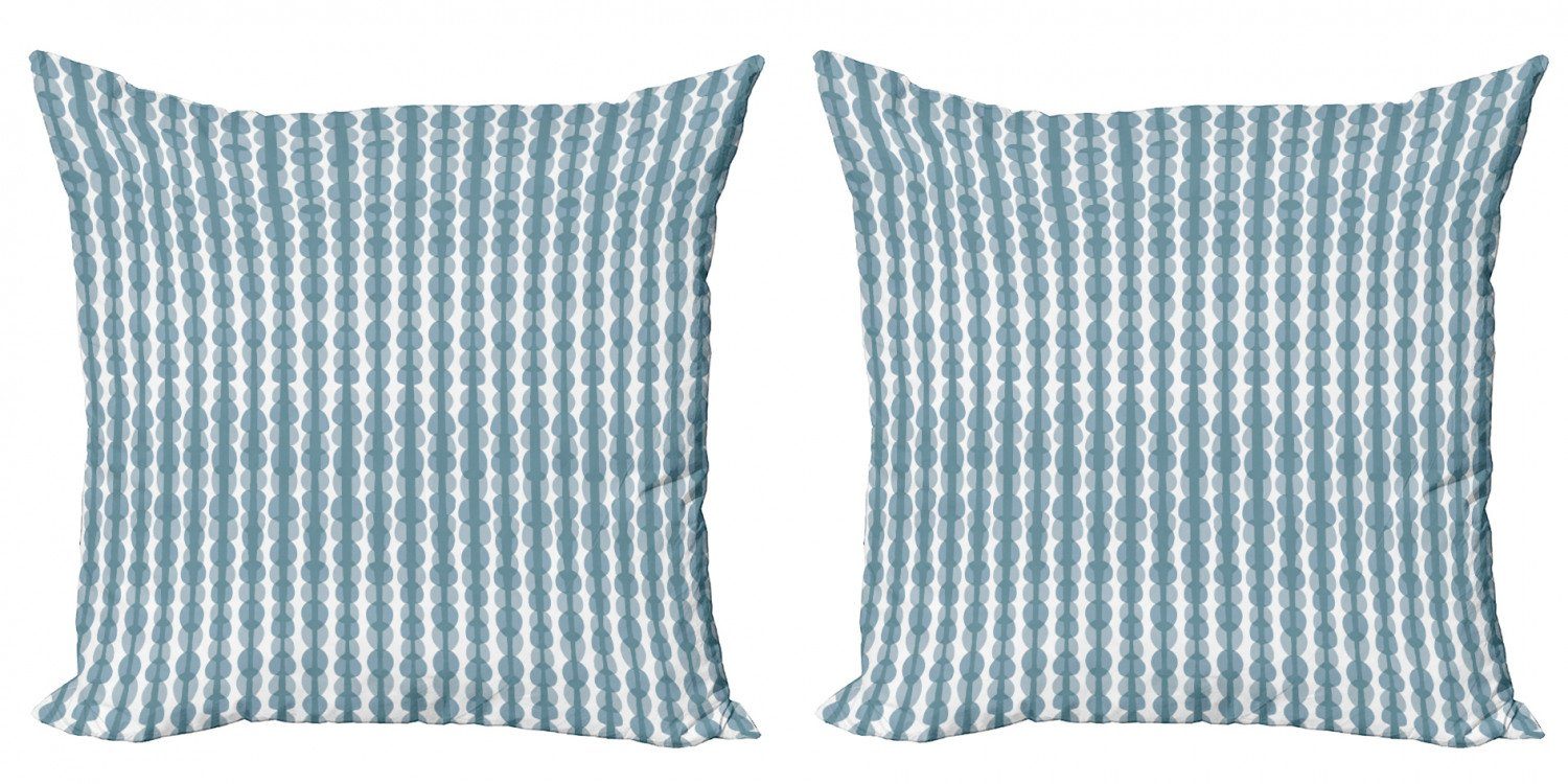 Kissenbezüge Modern Accent Doppelseitiger Digitaldruck, Abakuhaus (2 Stück), Grau Blau Doodle-Streifen-Muster