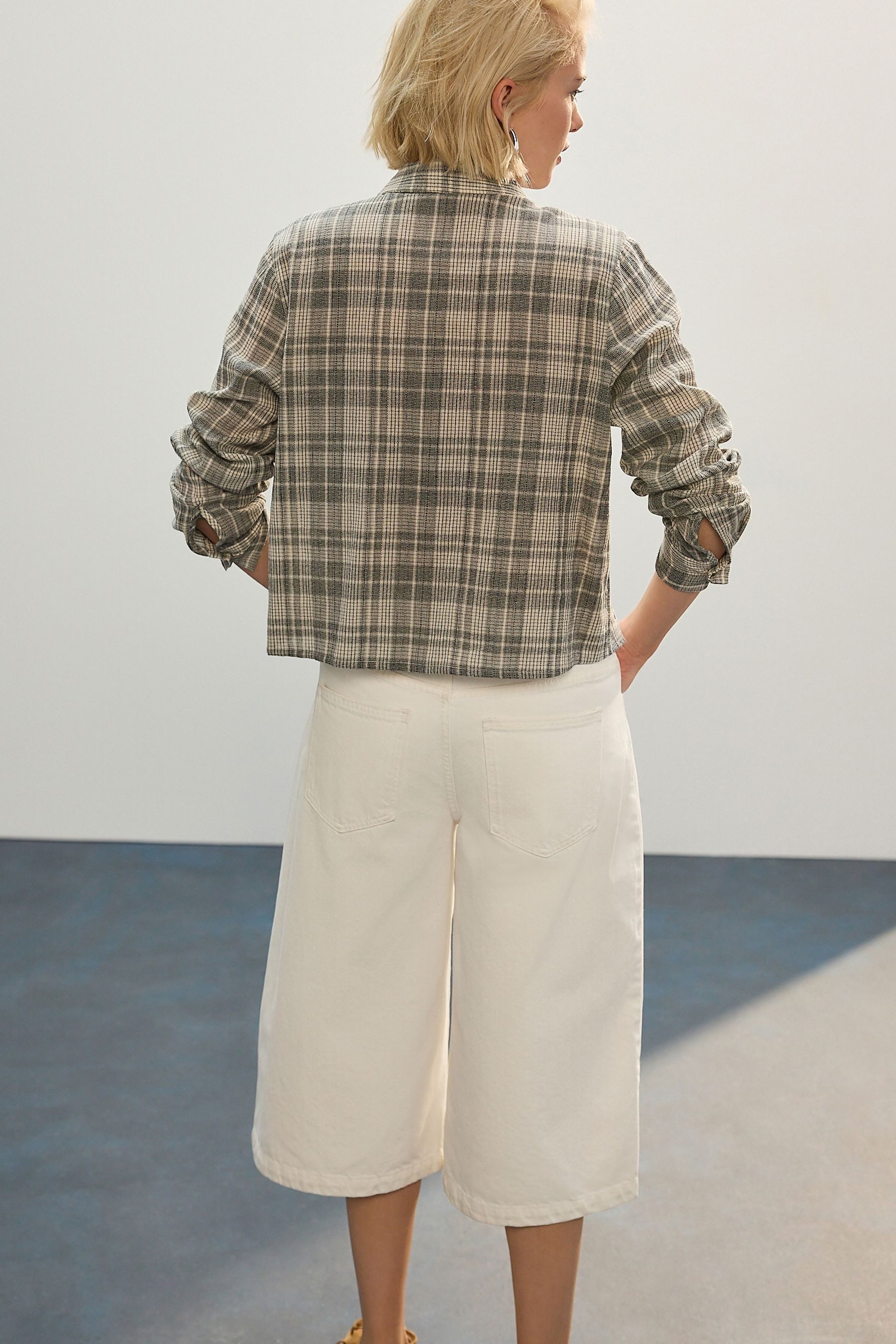 Next Langarmbluse Leichtes Cropped-Hemd aus 100 % Baumwolle (1-tlg) günstig online kaufen