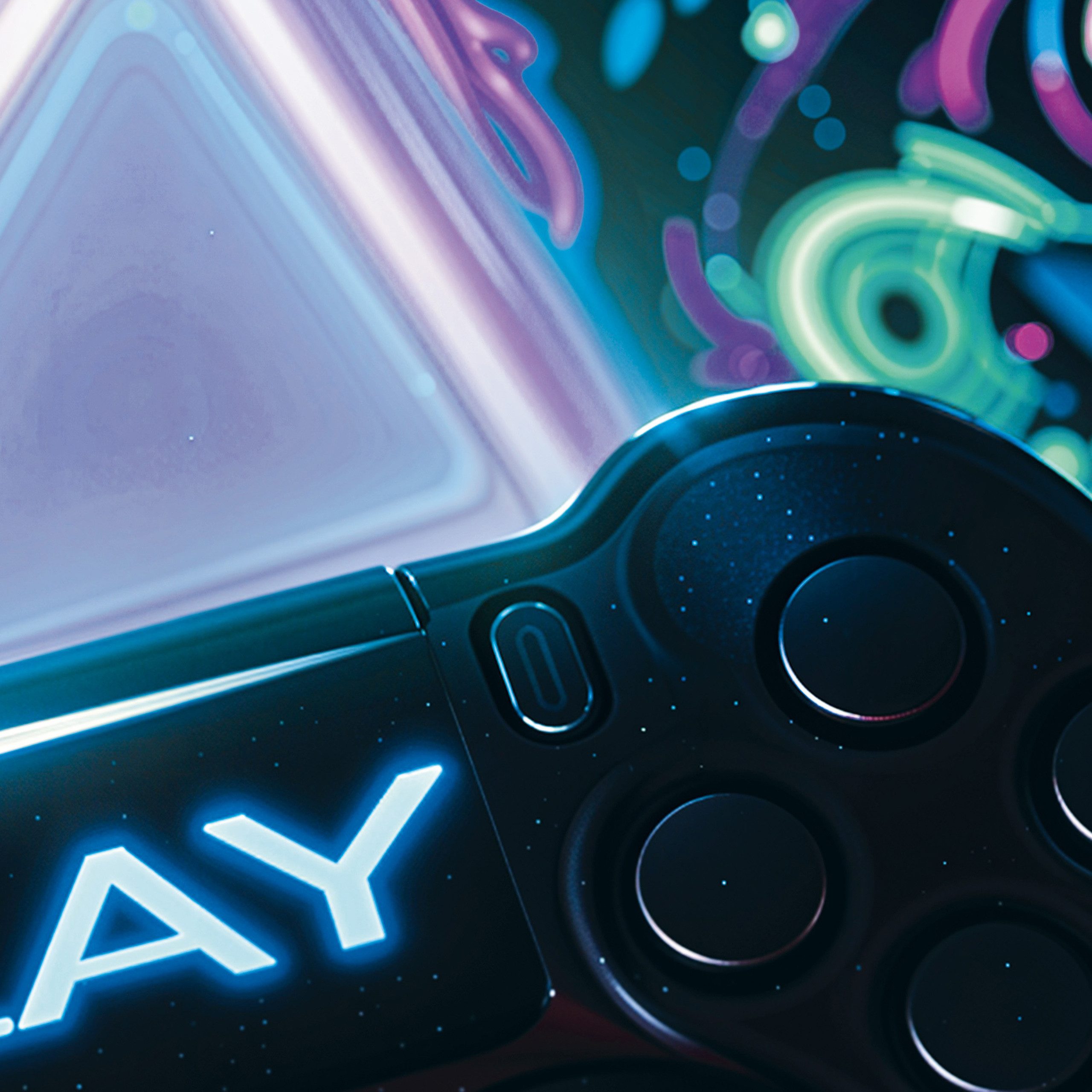 Carpetia Kinderteppich Auffälliger Gaming-Teppich mit neon-farbigen Symbole günstig online kaufen