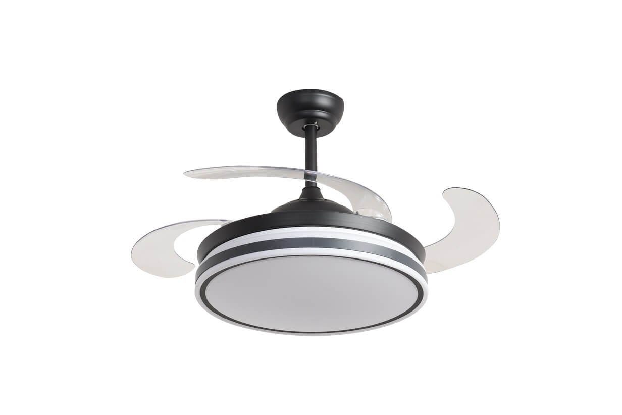 Pepeo Deckenventilator Deckenventilator Ganuwa 107 cm mit LED und Fernbedienung, Leuchtfarbe einstellbar