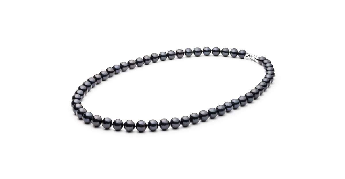 Gaura Pearls Perlenkette elegant schwarz rund günstig online kaufen