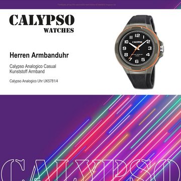 CALYPSO WATCHES Quarzuhr Calypso Herren Jugend Uhr Analog, (Analoguhr), Herren, Jugend Armbanduhr rund, Kunststoffarmband schwarz, Casual