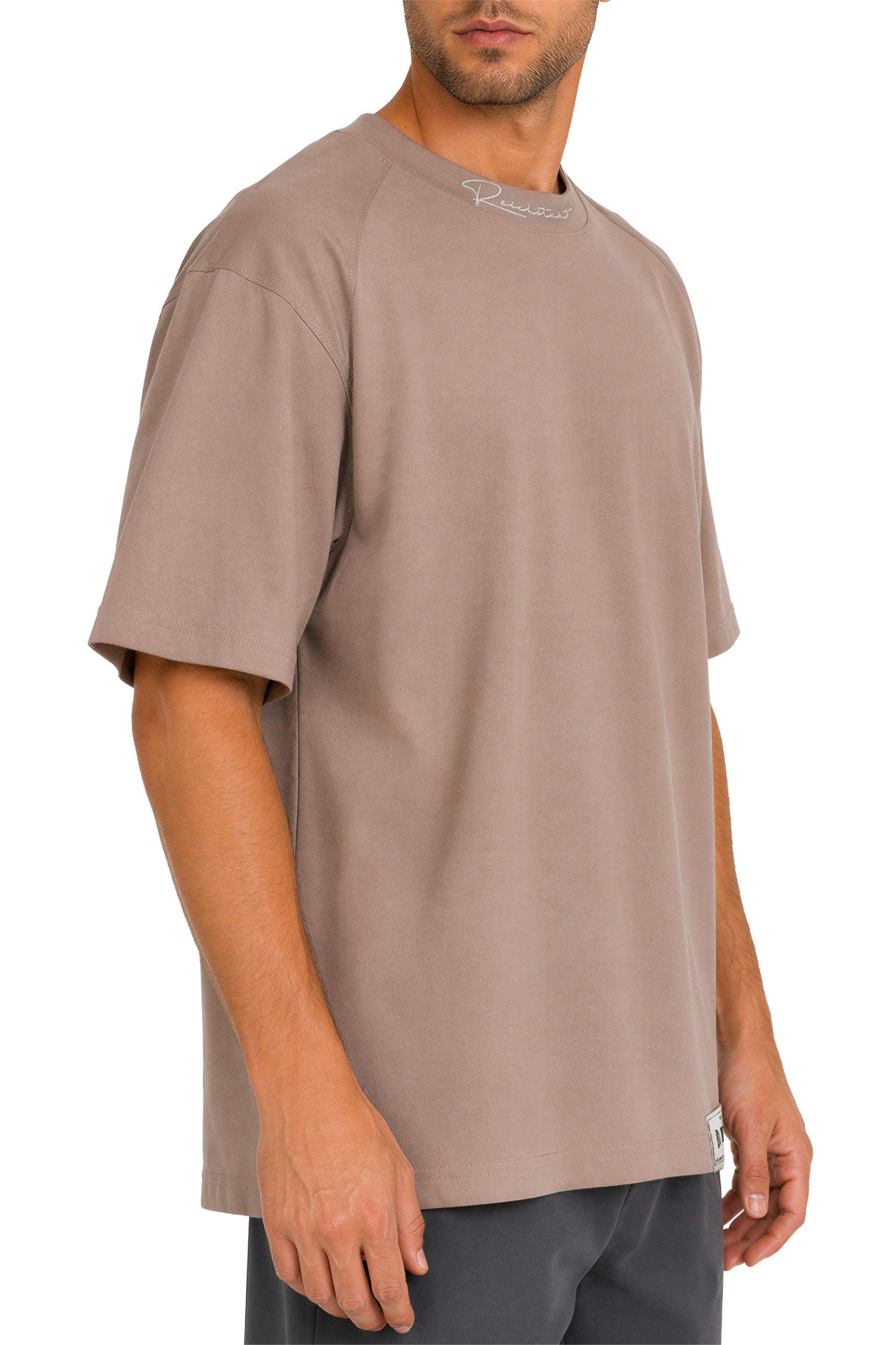 Reichstadt Oversize-Shirt Herren Relaxed Fit Kurzarmshirt 23RS041 mit Stitching am Kragen – Bild 5 von 5