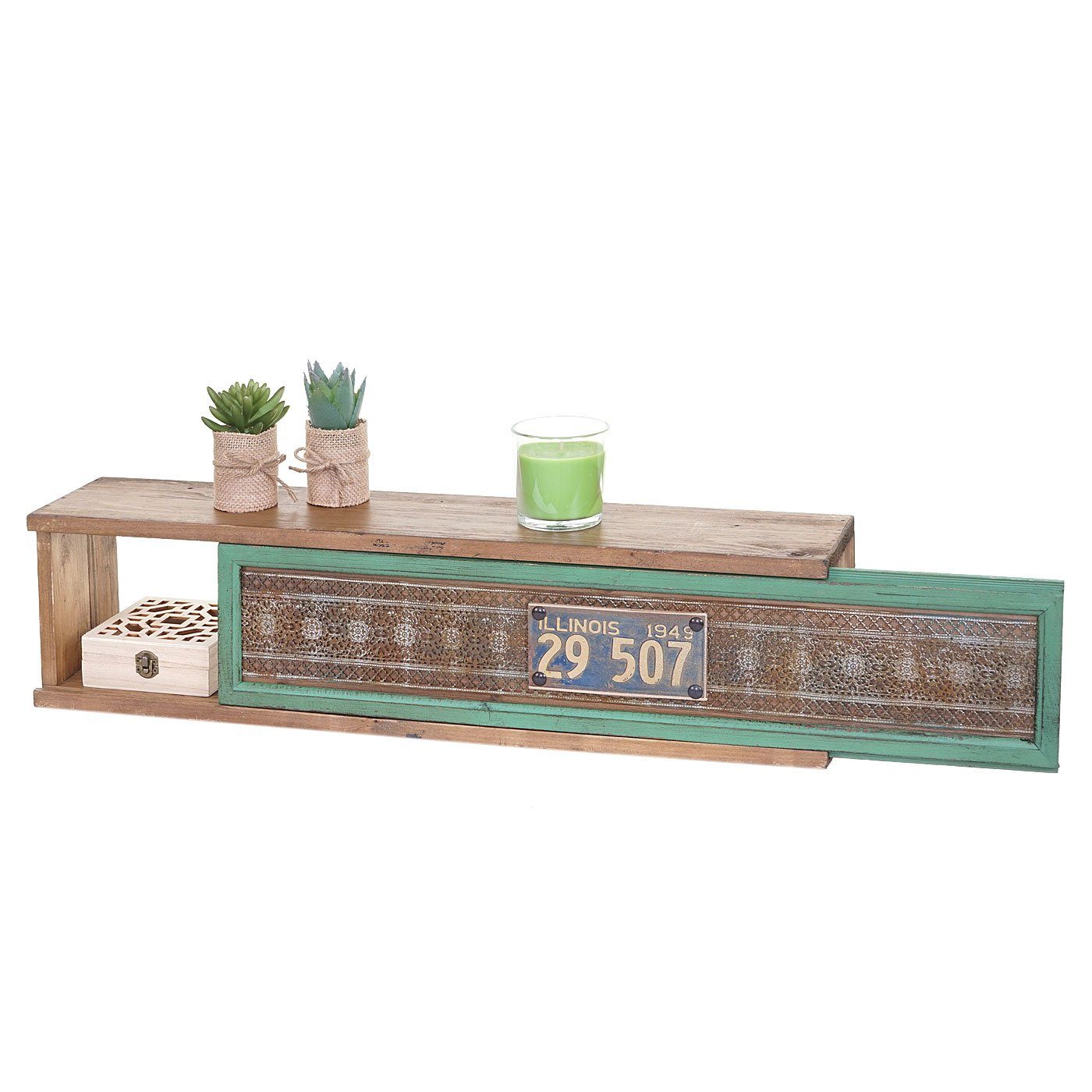 MCW Wandregal MCW-A43-W, Ein großes Staufach, inkl, Aufhängehaken