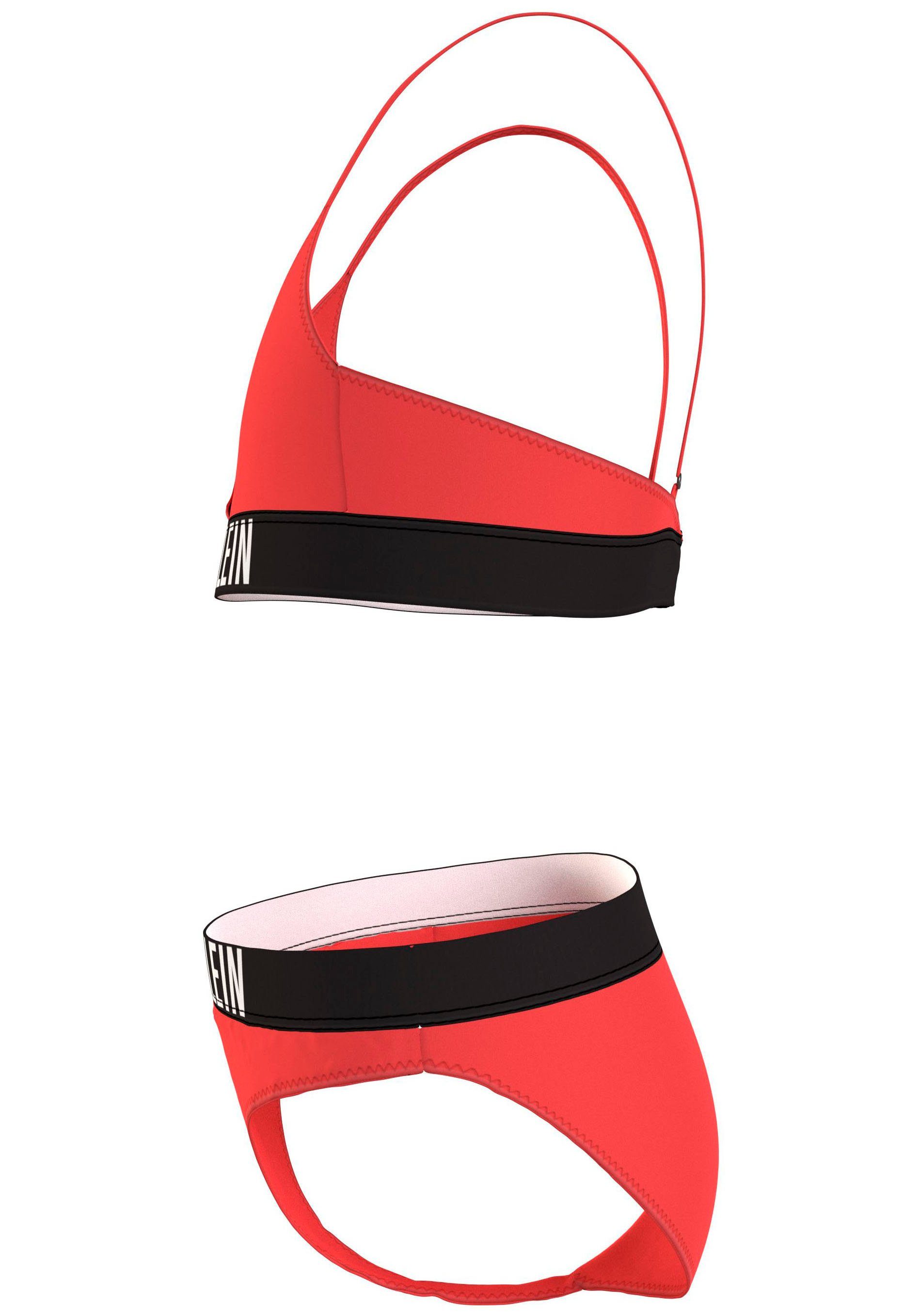 Swimwear Calvin Optik Triangel-Bikini TRIANGLE in unifarbener Klein CROSSOVER BIKINI SET