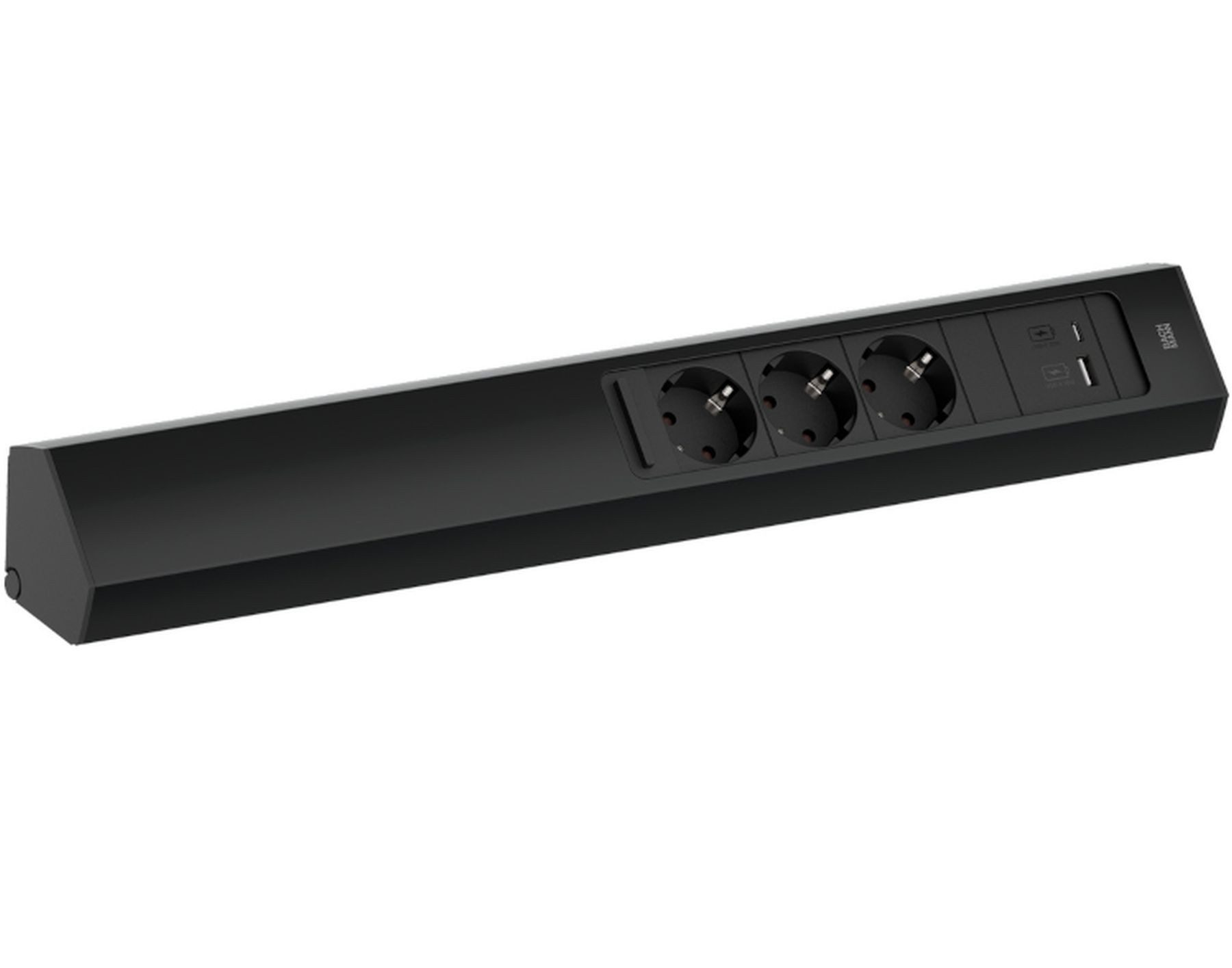 Bachmann Küchensteckdose USB A/C Steckdosenleiste 3-fach Ecksteckdose Casia 2 Mehrfachsteckdose (Kabellänge 2.00 m)