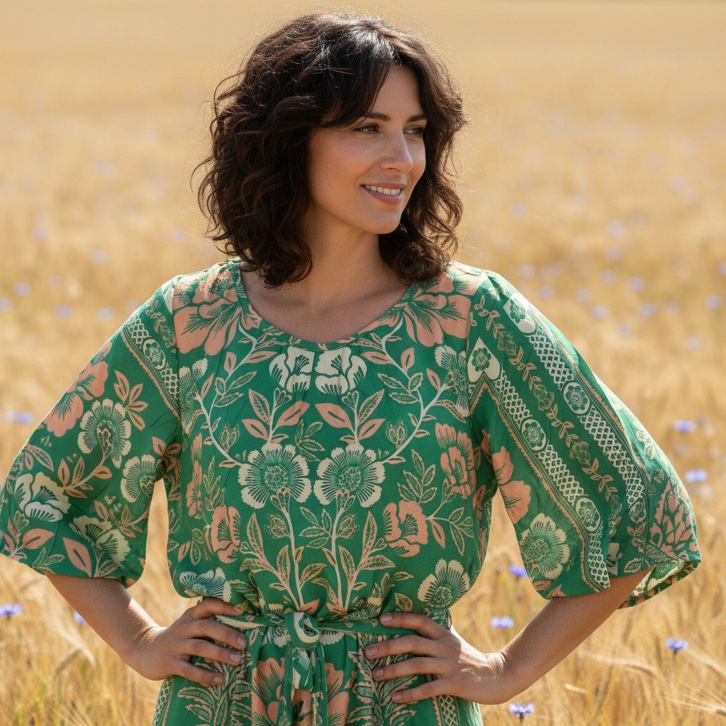 Guru-Shop Longbluse Luftige Maxitunika, Boho Sommertunika,.. günstig online kaufen