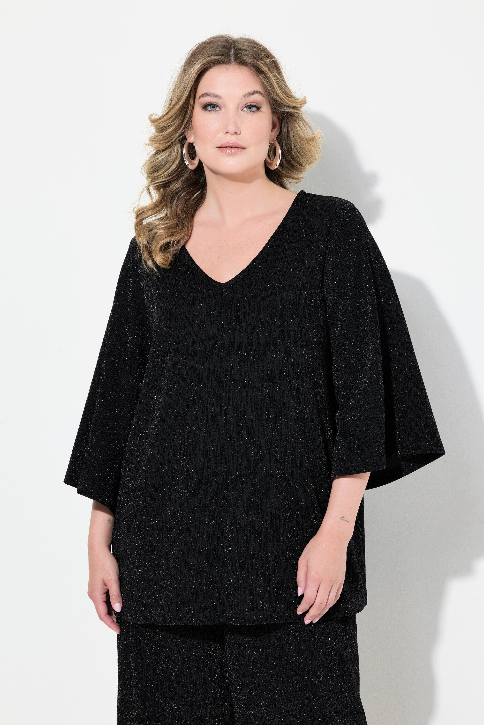 MIAMODA T-Shirt T-Shirt A-Linie Glitzer-Effekt 3/4-Ärmel günstig online kaufen