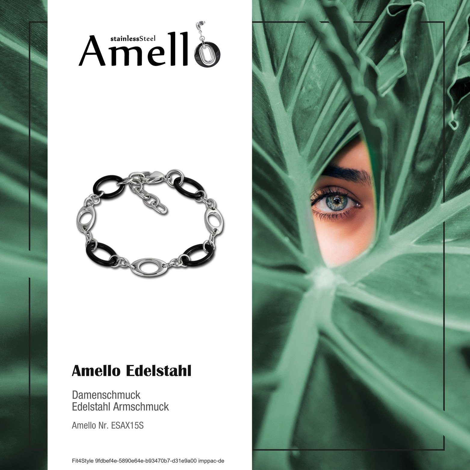 Amello Edelstahlarmband Amello Kegel Armband silber schwarz (Armband), Armb günstig online kaufen