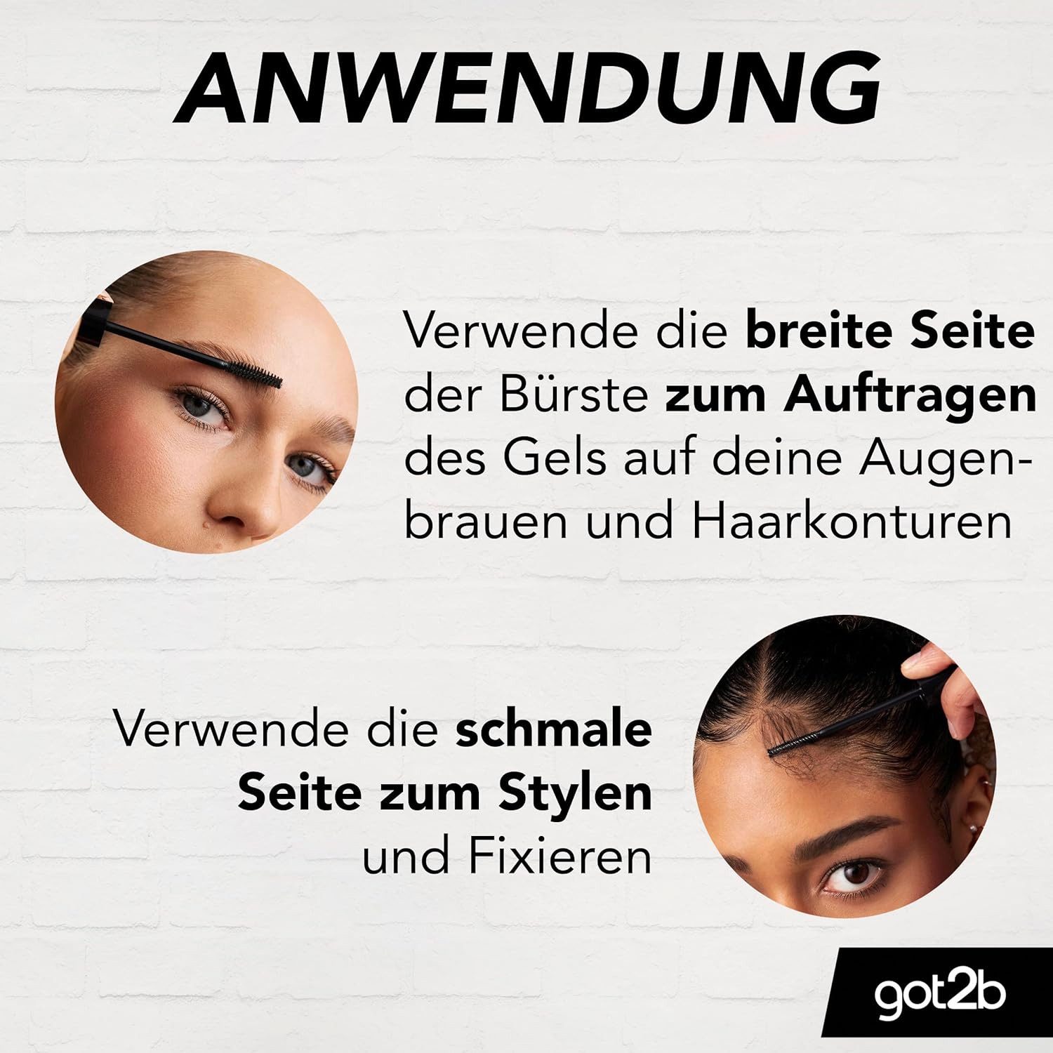 got2b Augenbrauen-Gel 2in1 Stylinggel Kleber 4 Brows & Edges Waterproof 16ml, 1-tlg., für bis zu 24h Halt – Bild 5 von 5