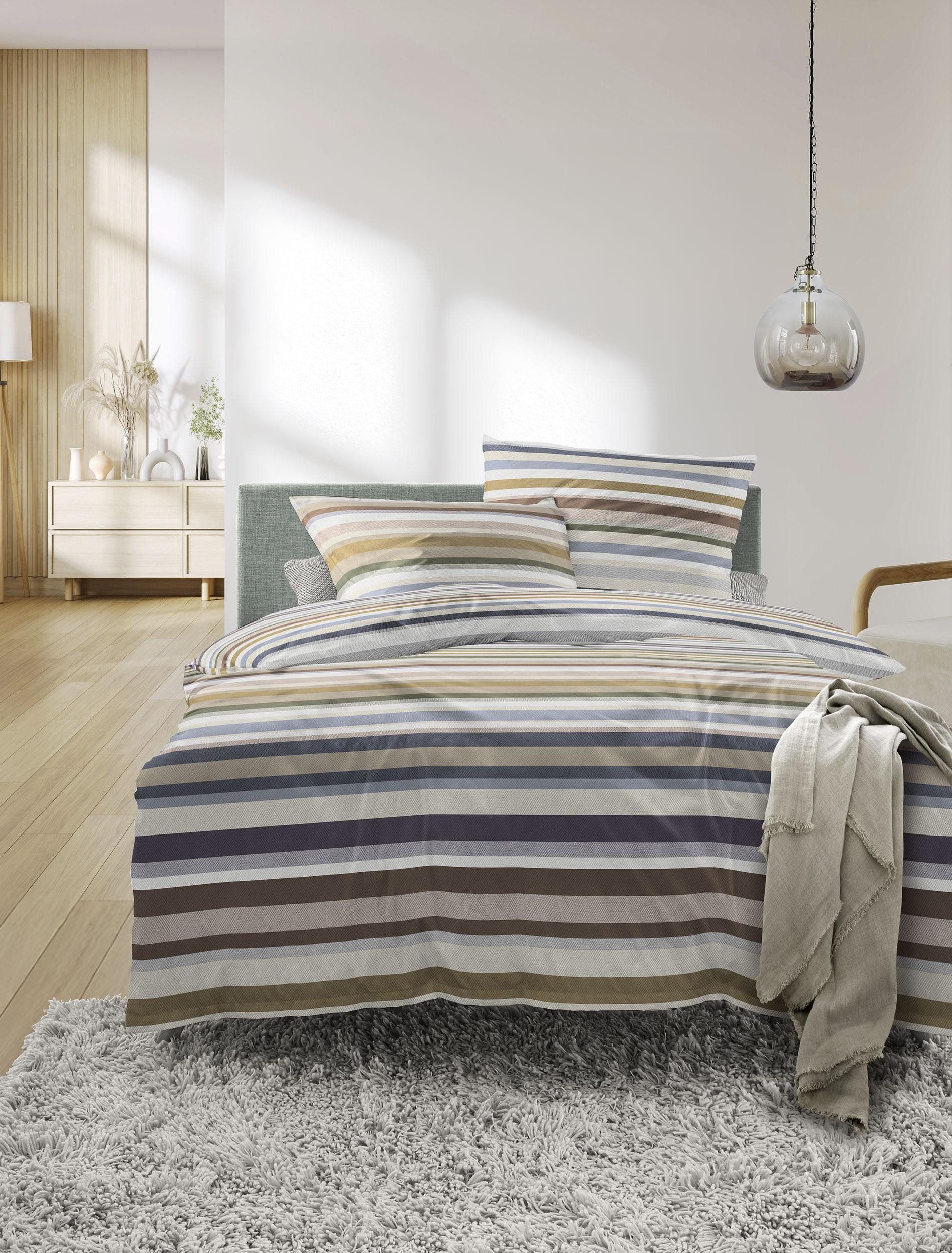 Irisette Bettwäsche Wave 8690, Mako-Satin, 2 teilig, anschmiegsam und atmungsaktiv, Ganzjahresqualität