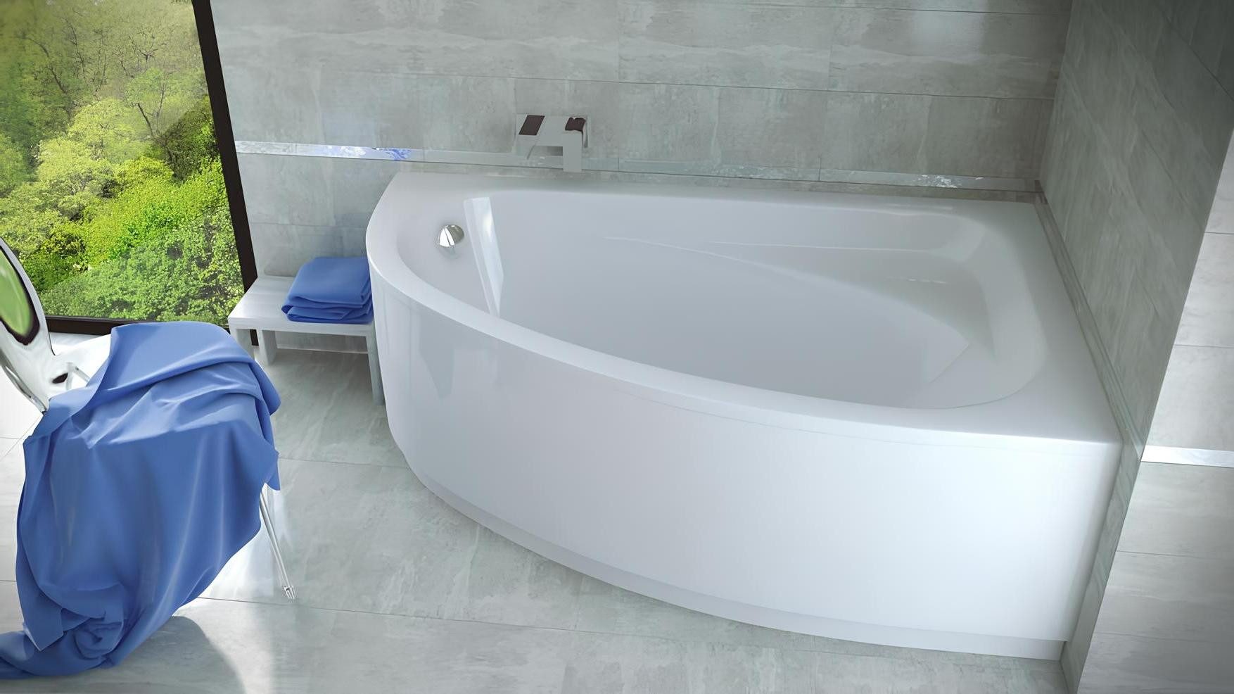 Xlmoebel Badewanne Moderne Eckbadewanne aus Acryl in Weiß - stilvolle Design-Eckwanne, Hergestellt in Europa
