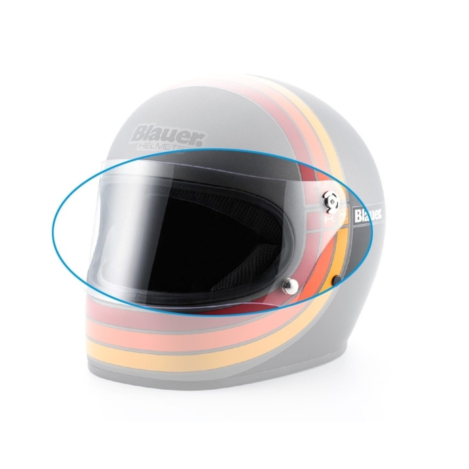 Blauer Motorradhelm 80's Visier