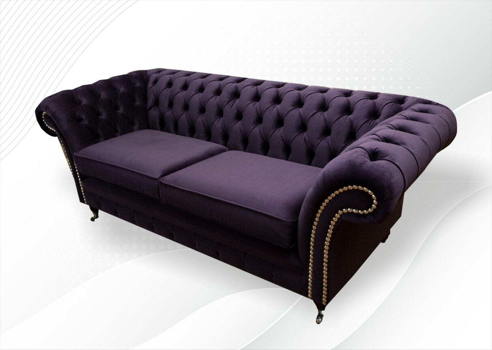 Chesterfield-Sofa in Lila Europe Luxus Dreisitzer Made JVmoebel Neu, Chesterfield Modernes Design