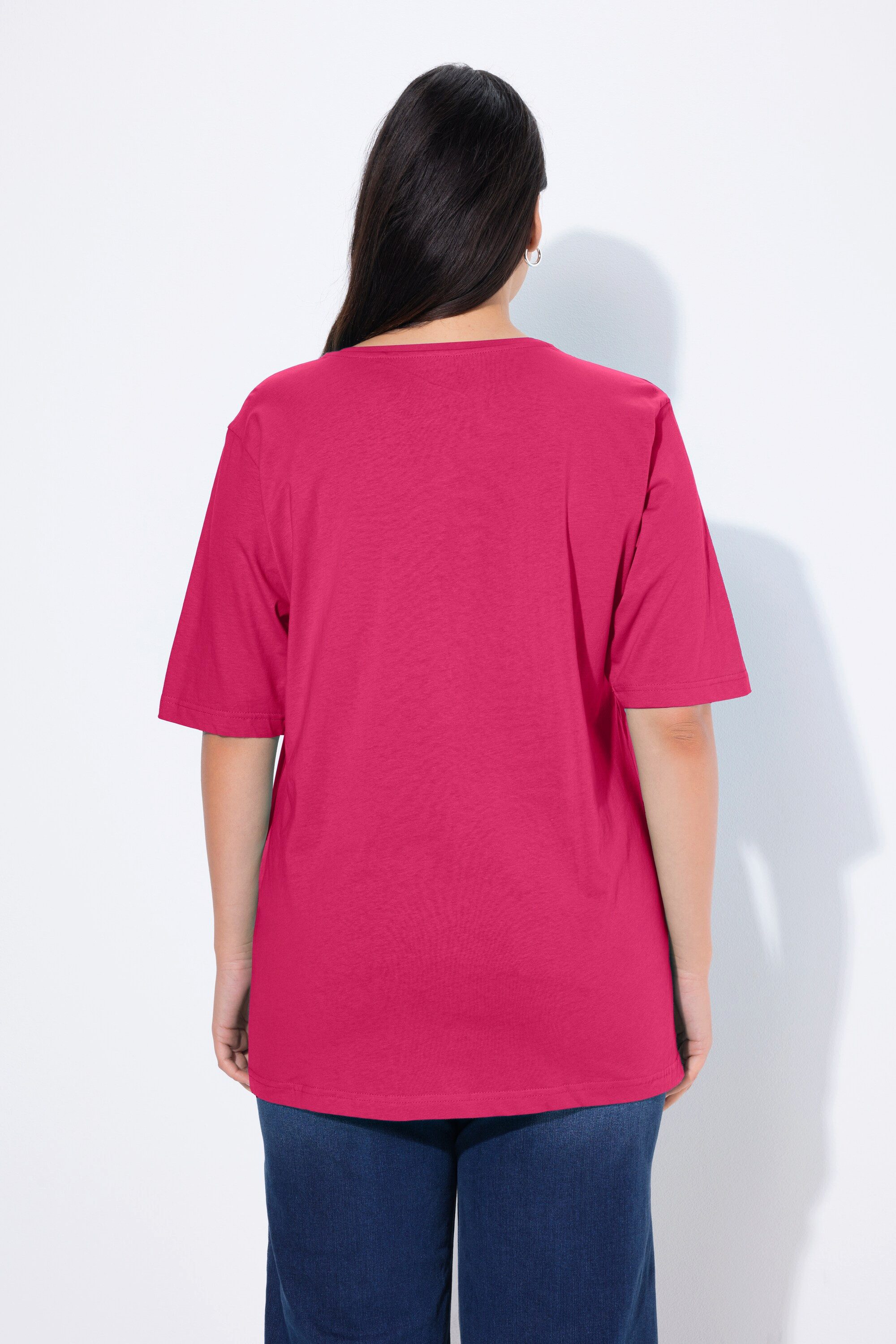 Ulla Popken T-Shirt T-Shirt Rundhalsausschnitt Relaxed Halbarm